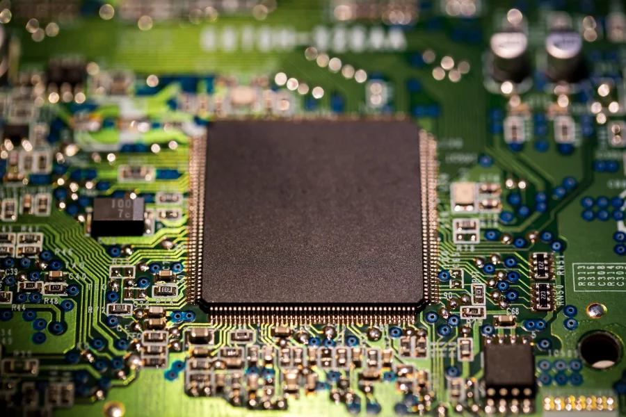 Micro chip on motherboard.